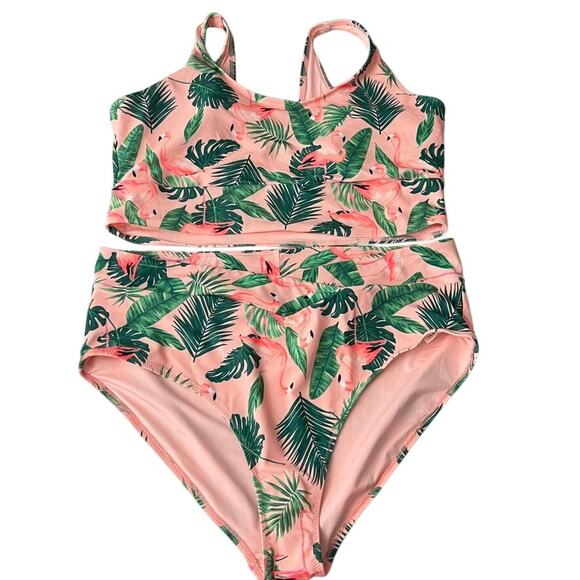 Old Navy Pink Flamingo Bikini Size 2X NEW - Picture 1 of 8